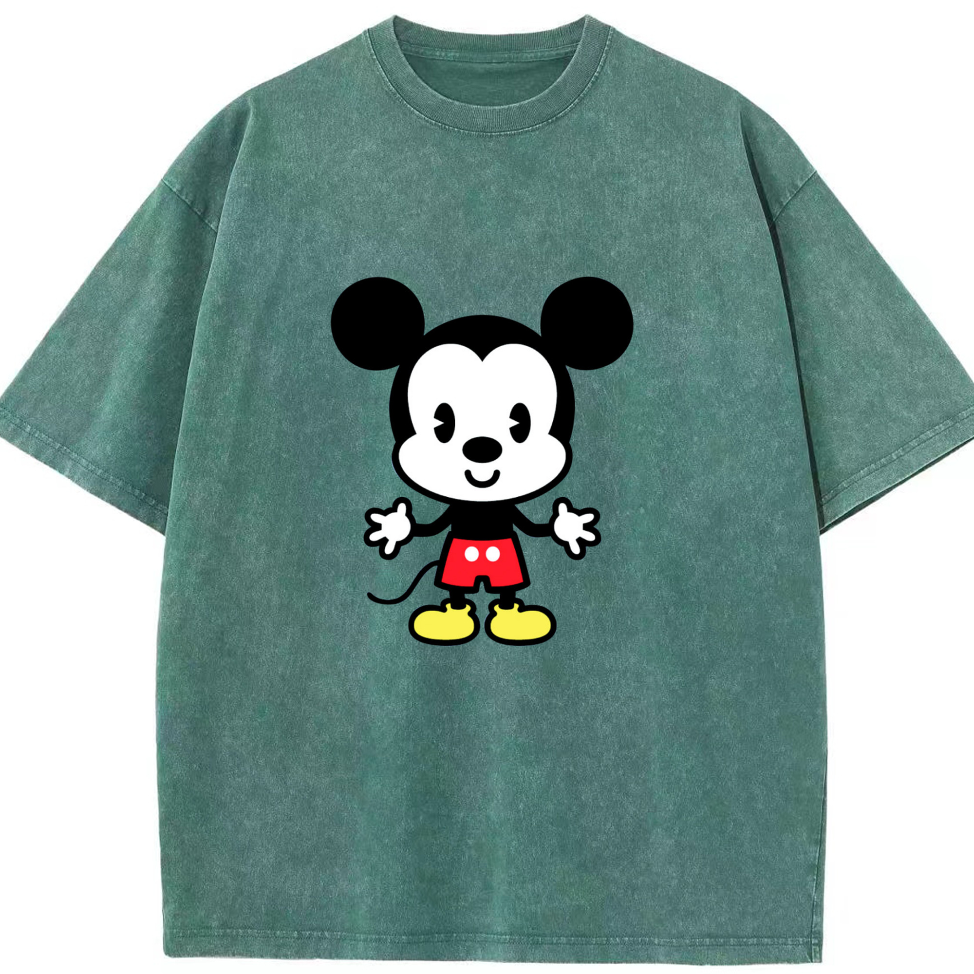 （画像用） ミッキーマウス Mickey Mouse 綿100% ヴィンテージ風 半袖Tシャツ（フロントプリント）